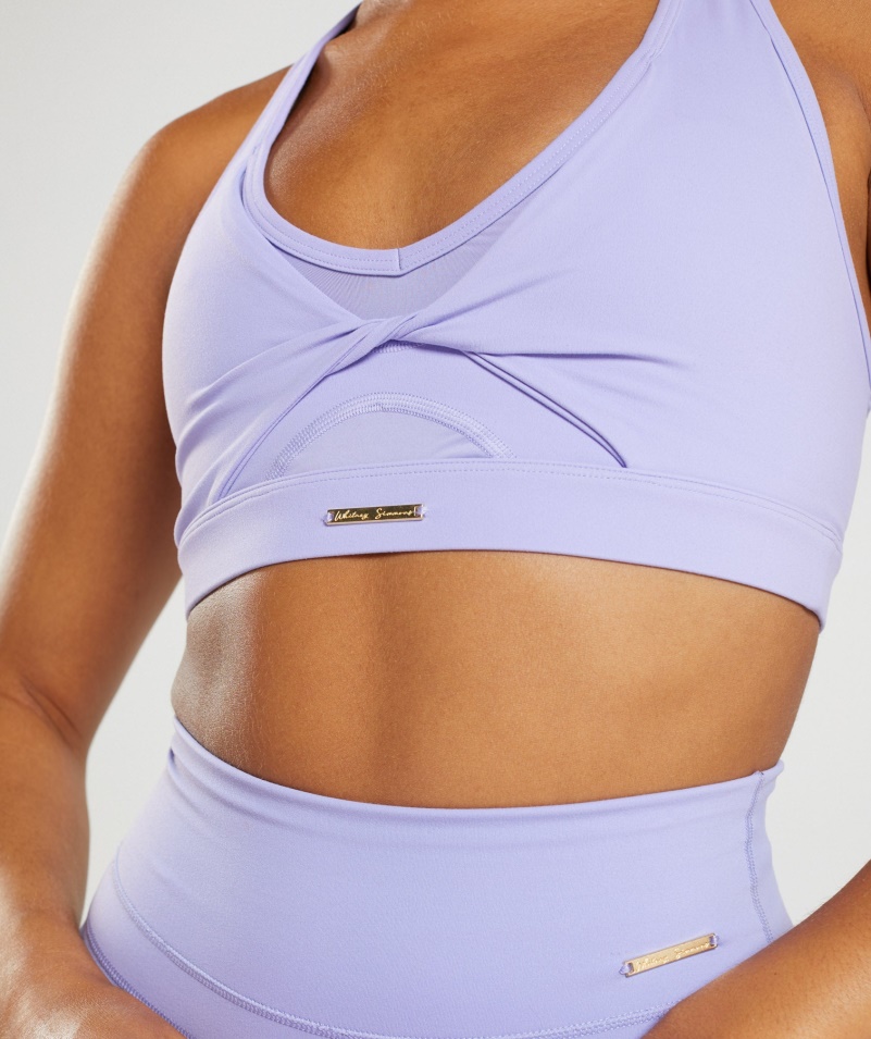 Gymshark Whitney Sieťovaná športová Podprsenka Wildflower Fialová