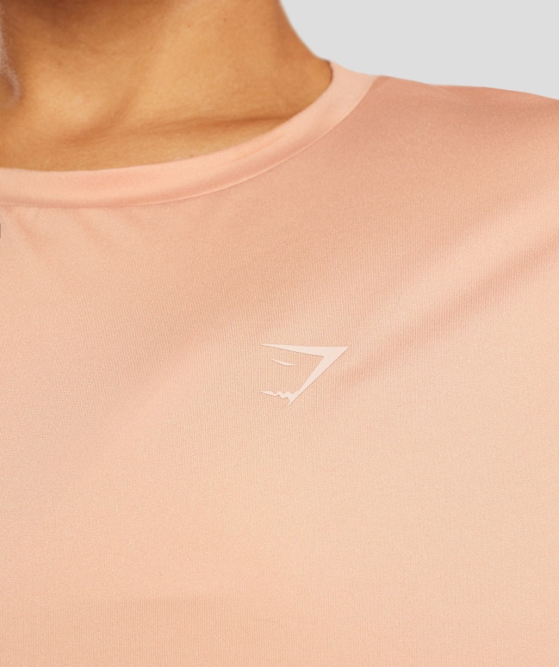 Gymshark Whitney Oversized Tričko Sunset Béžová
