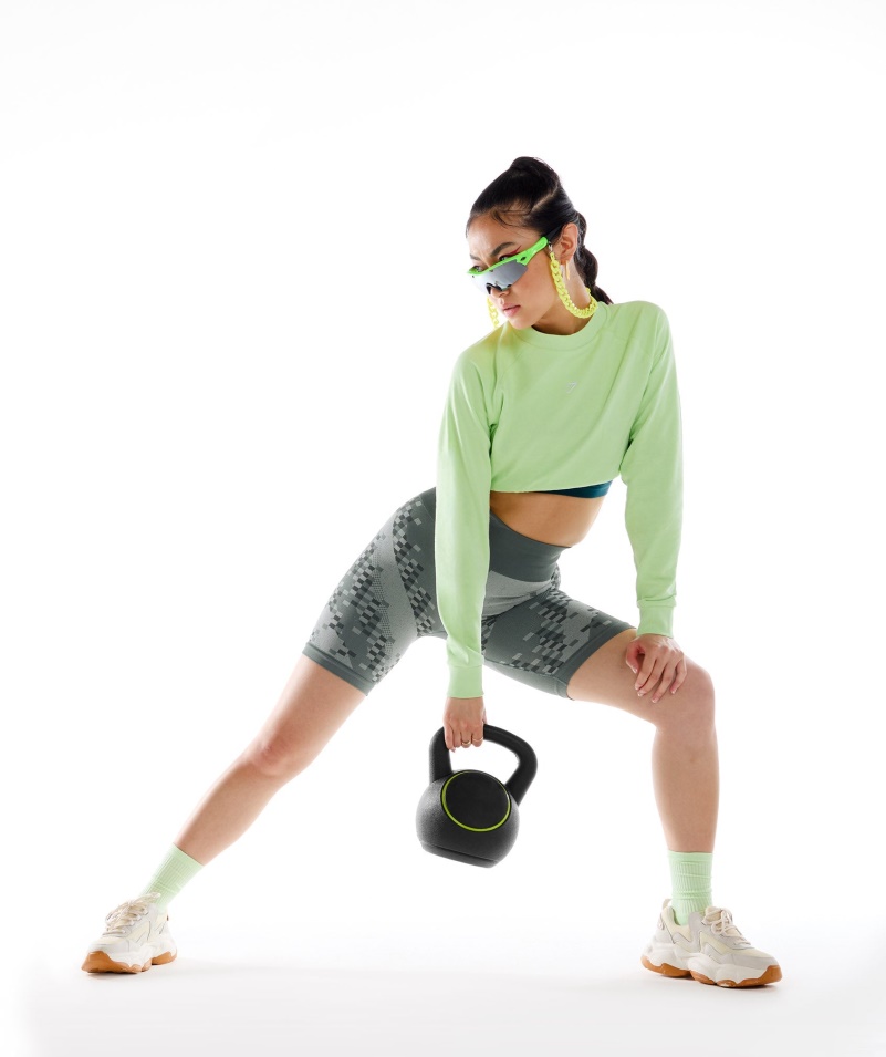 Gymshark Wtflex Cyborg Bezšvové Cyklistické šortky šedo-čierna-svetlosivá