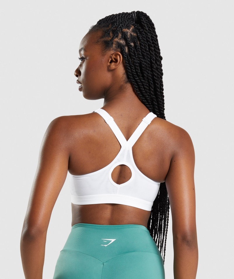 Gymshark športová Podprsenka Na Zips Biela